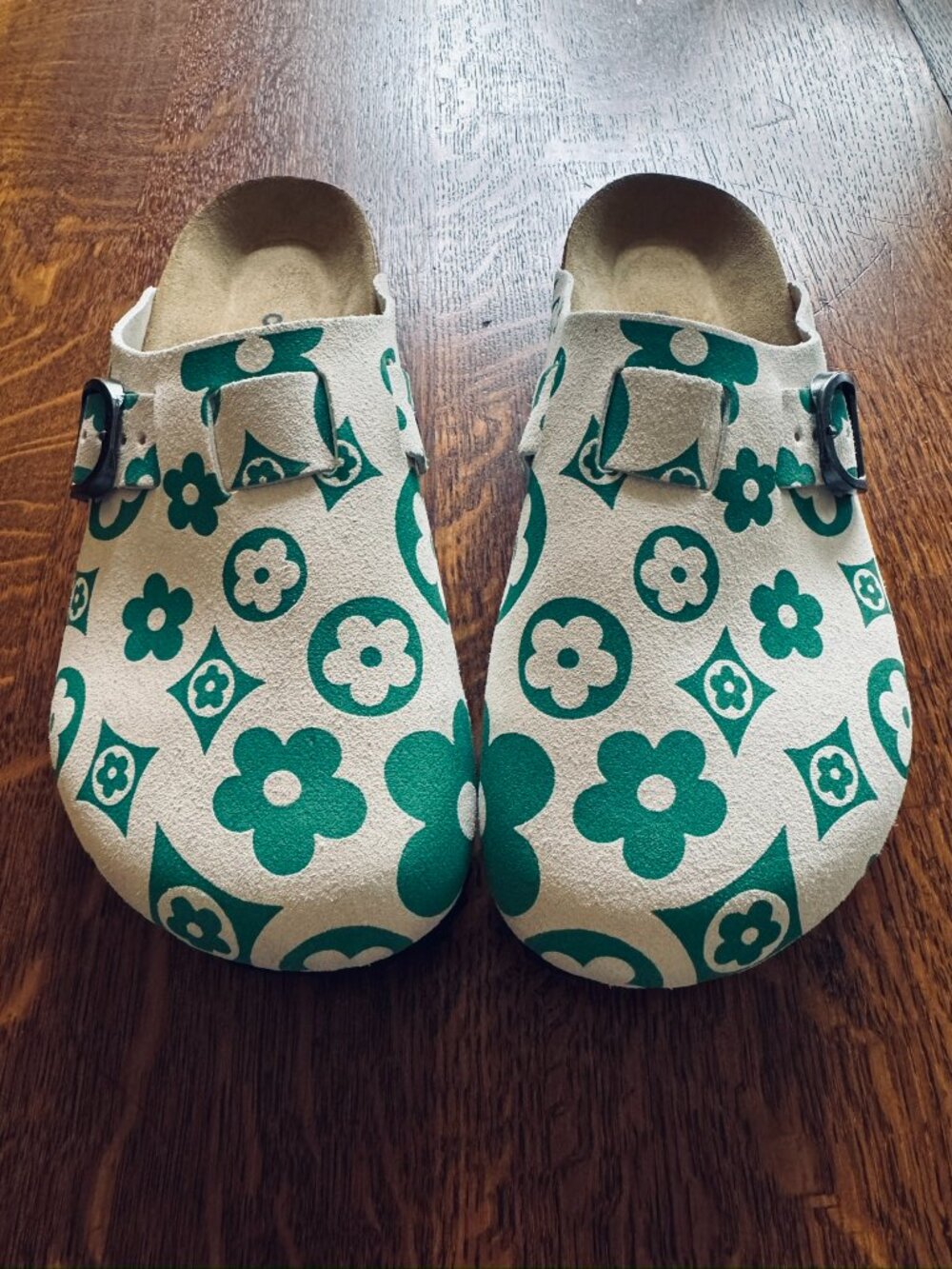 Bravest Studios Suede Paisley Clogs Green M7/M8 or W8/W9